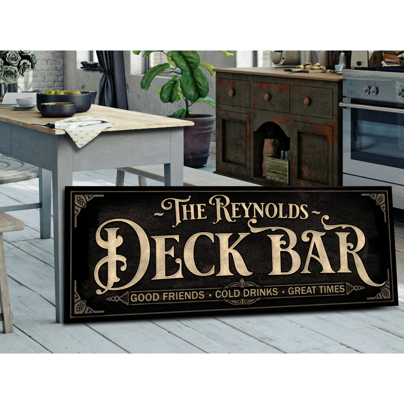 Plaque de terrasse «Family Nom» à personnaliser sur métal, H 16 po x l 48 po x P 0,04 po, Oui
