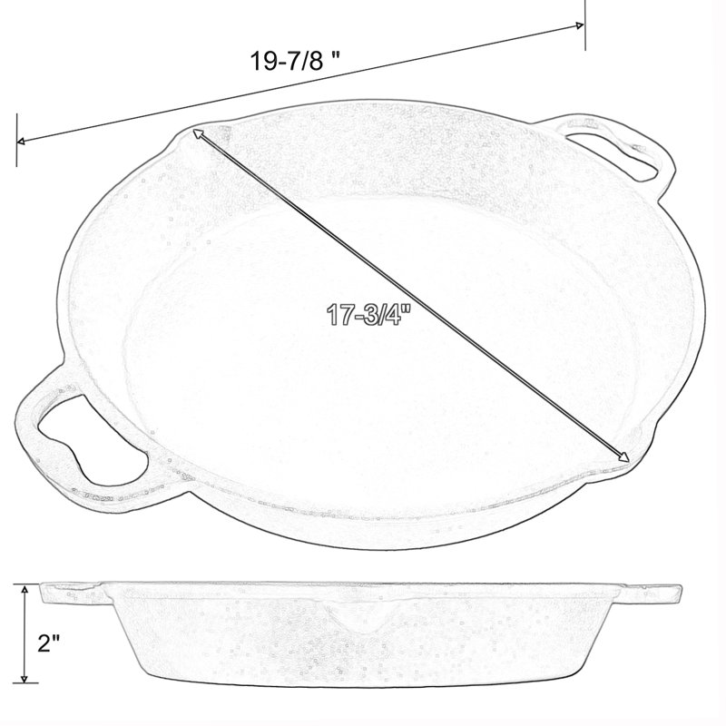 Pre-Seasoned Cast Iron Cookware With Dual Handles - All-Purpose Skillet For Stovetop & Oven, 17.75"