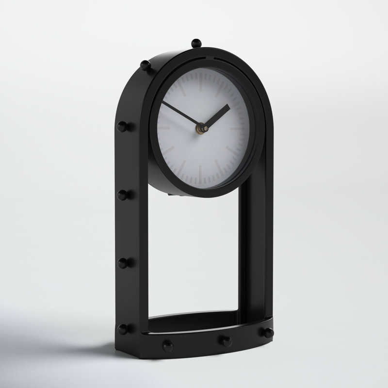 Reze Analog Quartz Tabletop Clock, Black 