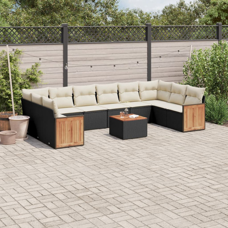 Vidaxl Garden Sofa Set Black