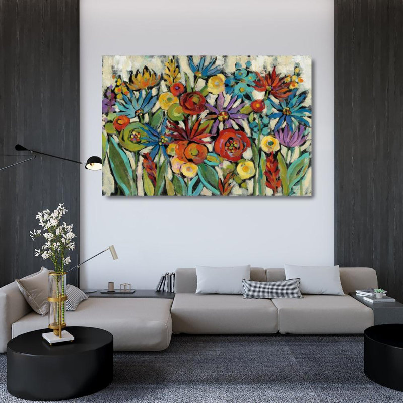 ArtDirect Vassileva, Silvia Gallery Wrapped Canvas Art Titled: Confetti Floral I, 33" H x 48" W