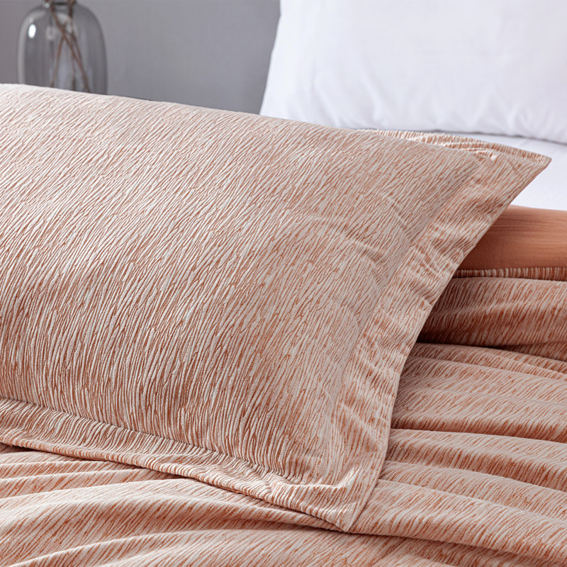 King Orange Velvet Reversible Comforter Set