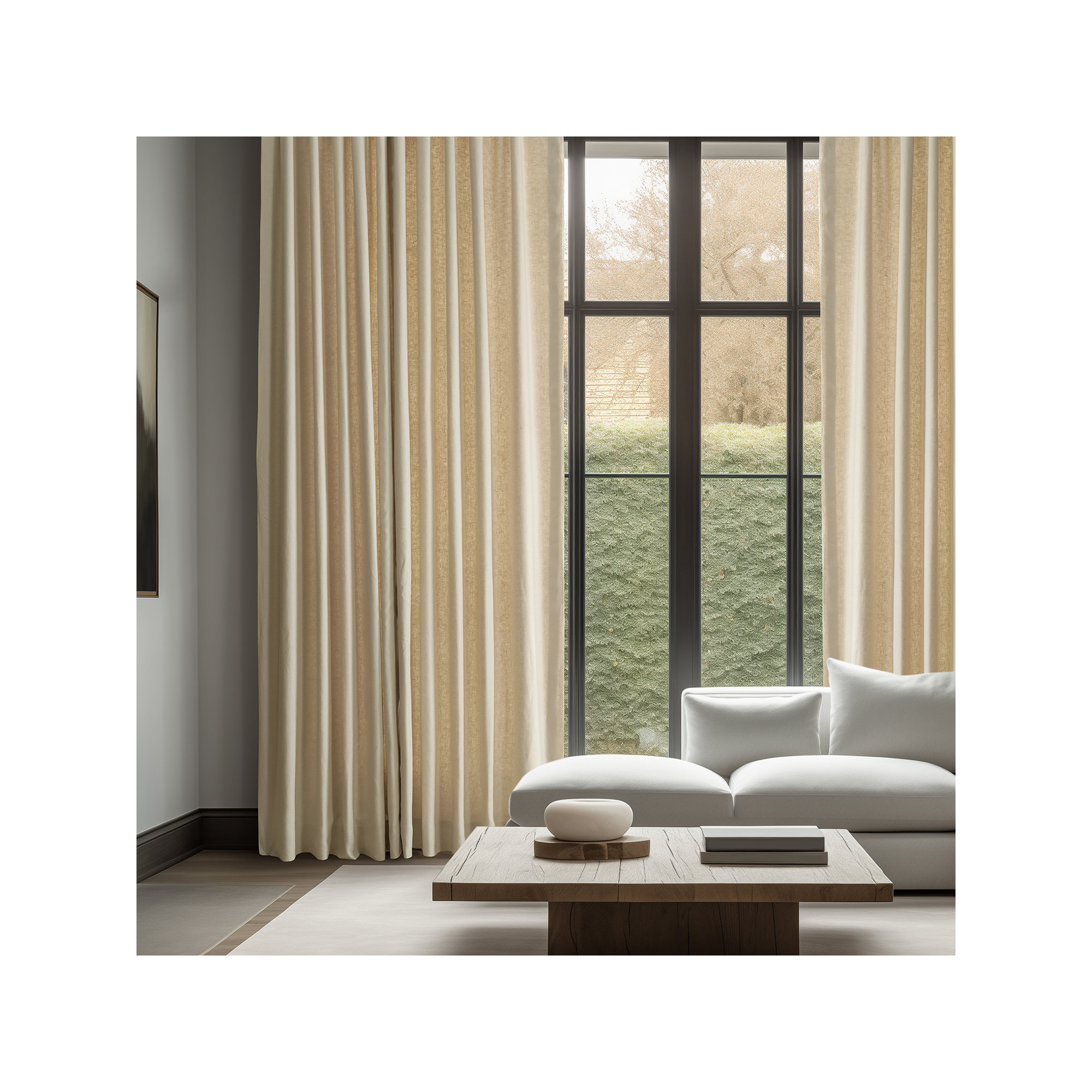 Briella French Linen Room Darkening Curtain, 50" W x 84" L, Earl Gray