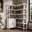 6-shelf Corner Bookshelf, Vintage Industrial Corner Bookshelf Etagere Bookcase, Large Book Shelf With Metal Frame Open Storage Corner Cabinet (white-lockers, Small)…
