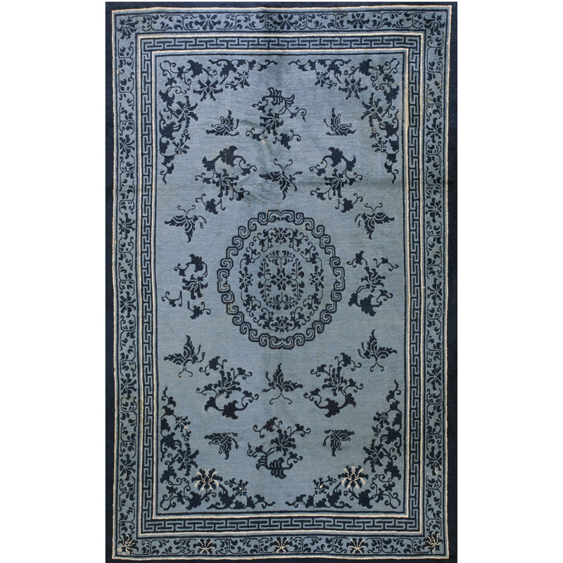 Antique Chinese - Ningxia Blue 1850s Rug