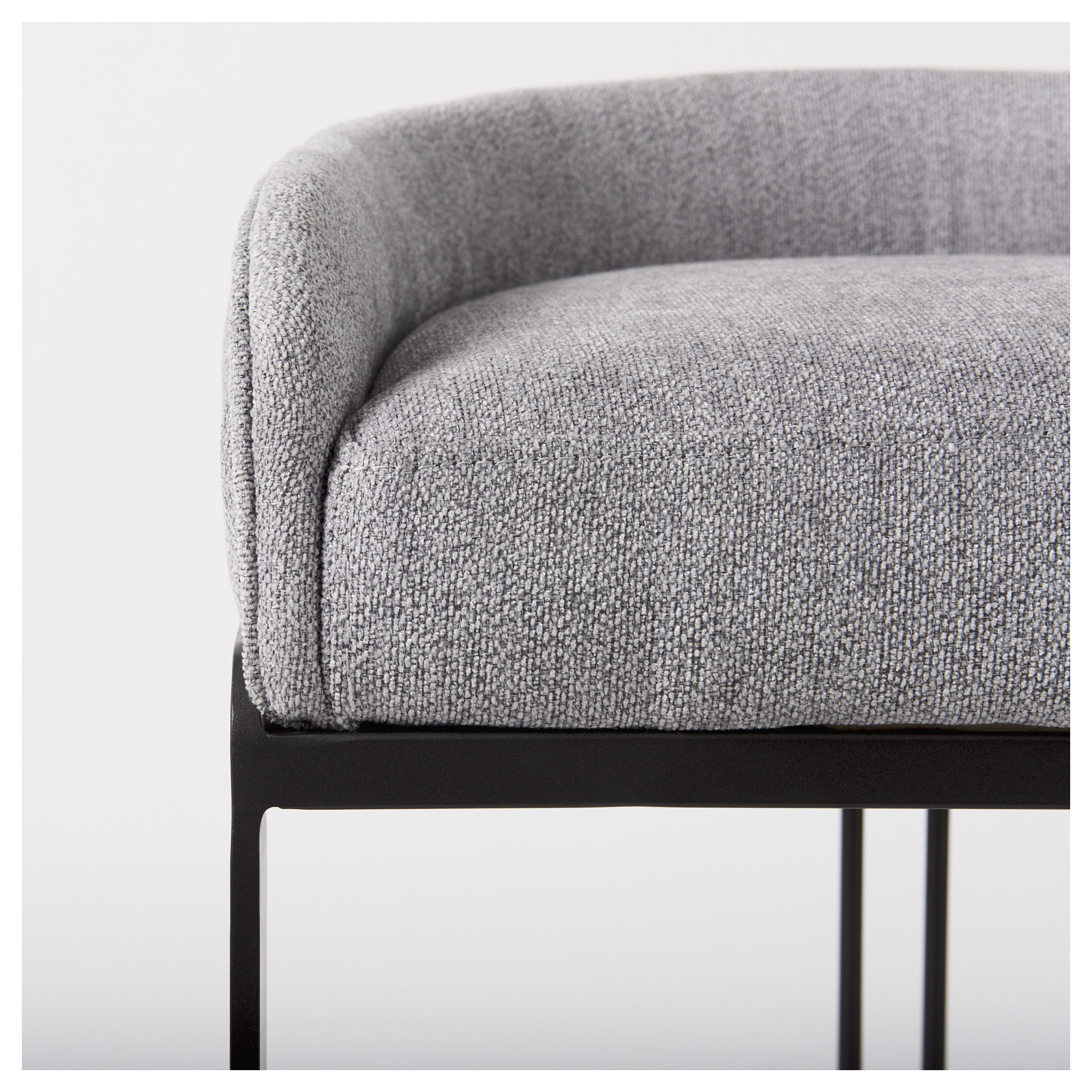 Bradley Upholstered Bar & Counter Stool, Bar Stool (28.75" Seat Height), Light Grey Performance, Black