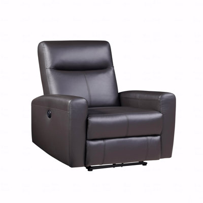 Brown Top Grain Leather Match With Power Motion Function With Recliner Function