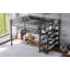 Grand lit mezzanine avec bureau et escalier de rangement, lits mezzanine en métal avec lumières DEL, ports USB-238415537-238415539