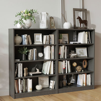 Bibliothèque pour bibliothèque de bureau à 4 tablettes de 48 pouces de hauteur pour bibliothèque de salon moderne à 4 niveaux