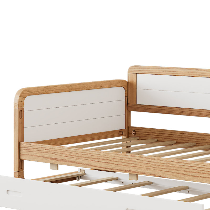 Lit de jour simple en bois massif avec lit gigogne pour enfants, adolescents et adultes