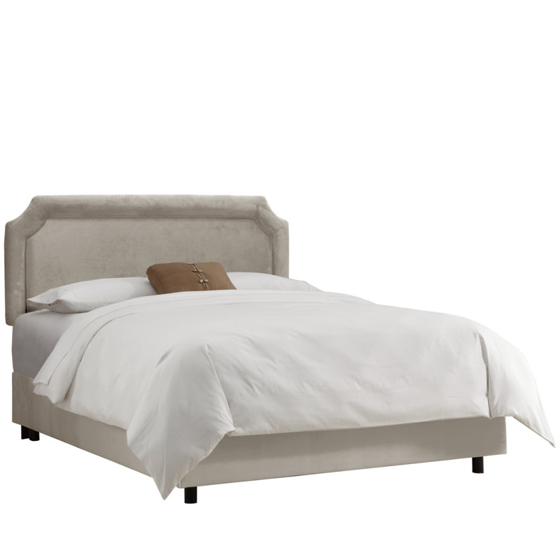 Lockington Upholstered Standard Bed, Full, Bella Light Gray Performance Velvet
