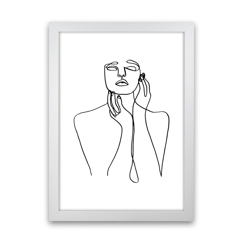 Touching Face With Hand's - Print, White Frame, 88cm H x 64cm W x 3cm D
