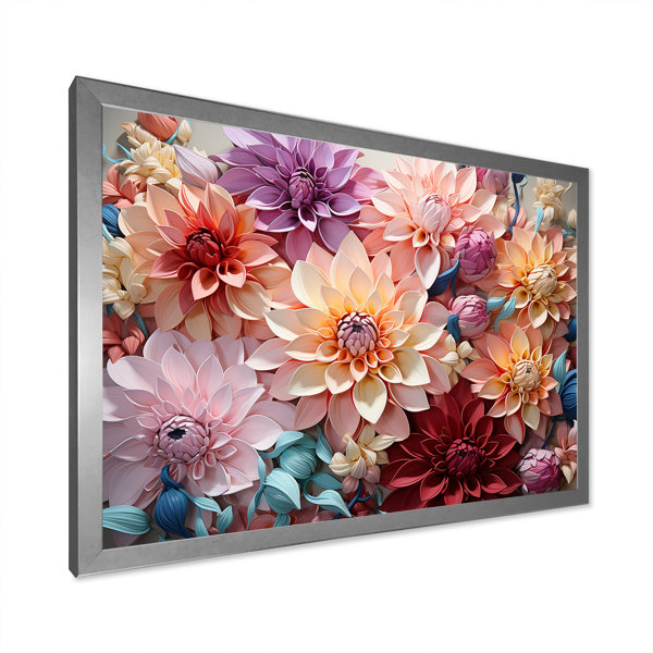 Ebern Designs Dahlia Reflection Flowers Field On Canvas Print | Wayfair