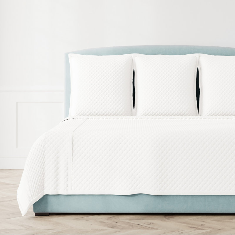Faux Flax Coverlet Set , Ivory, King Coverlet + 3 Euro Shams