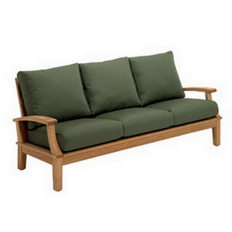 Marlette 80'' Wide Teak Patio Sofa with Sunbrella® Cushions