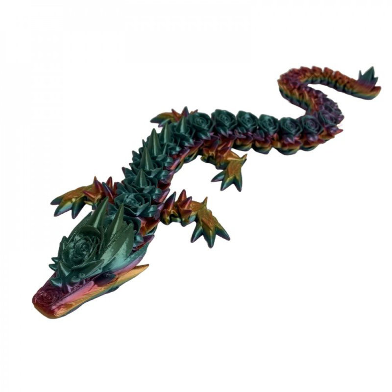 Figurine de dragon rose imprimé en 3D en plusieurs couleurs