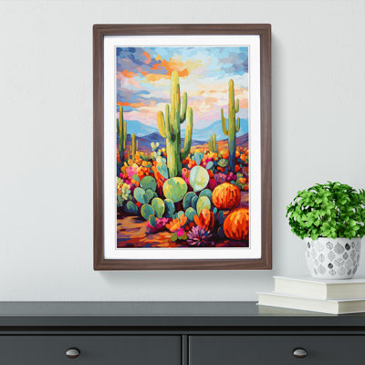Cactus Impressionism Art - Framed Print