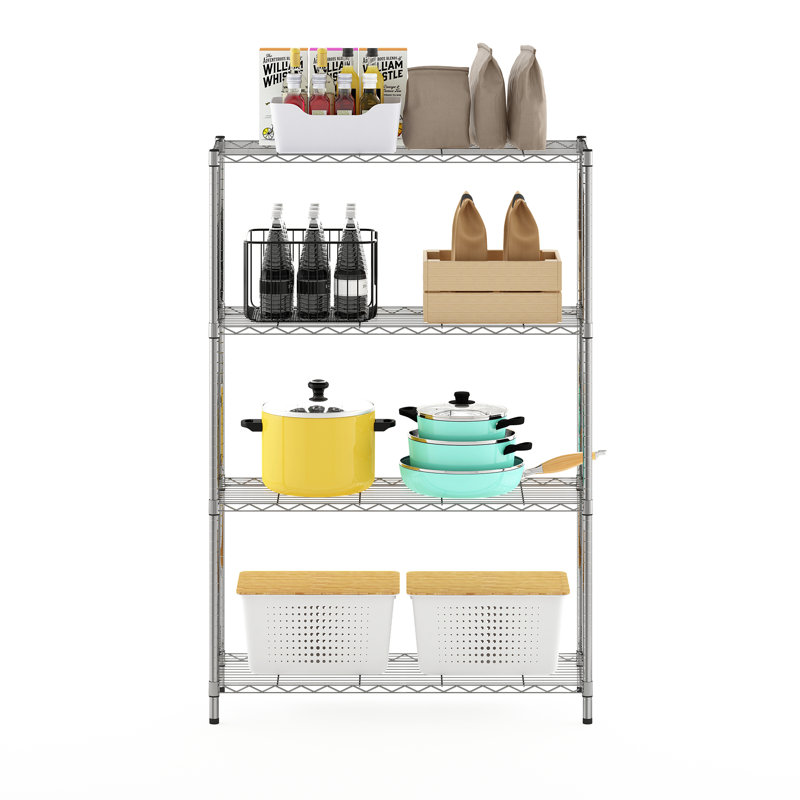 Canika Stainless Steel Storage Rack, 137.16cm H x 91.44cm W x 35.56cm D, Stainless Steel