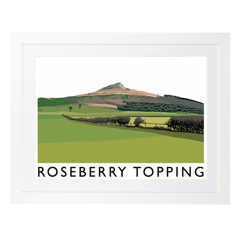 'Roseberry Topping 5' by Richard O'Neil - Print, 33.5 cm H x 43.5 cm W x 2.2 cm D, White Wood Frame