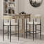 Ensemble de 2 tabourets de bar rembourrés avec pieds en fer, siège en tissu beige, tabourets d'îlot de cuisine modernes-1065609103