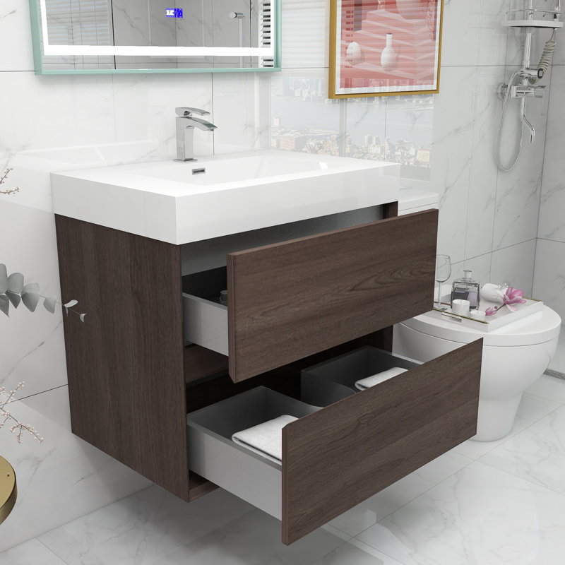 29.5'' Single Bathroom Vanity with Top, Red Oak