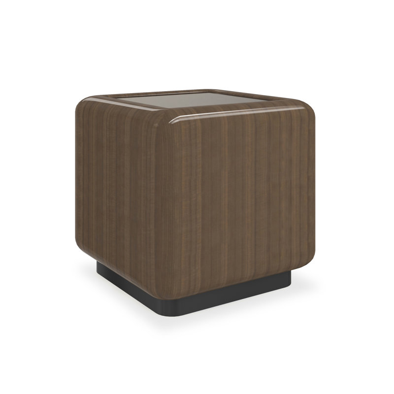 Caracole End Table, Brown Top/Black Base