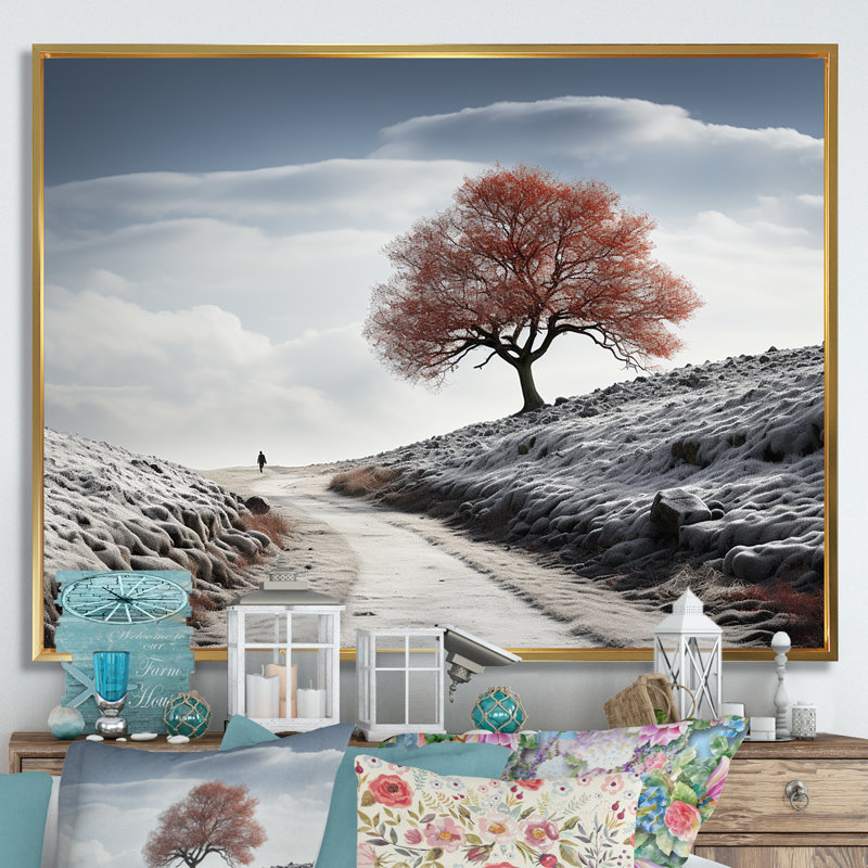 Winter Winter Scenery Wonders, reproduction d'art sur toile, Cadre flottant doré, H 16 po x l 32 po