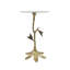 Table d'appoint Leafy Branch avec plateau en marbre blanc et base en aluminium doré, table d'appoint ronde de 14 po