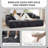 93" Velvet King Size Chaise Lounge Sofa Bed Sleeper Sofa with Dual Mattress-838215468