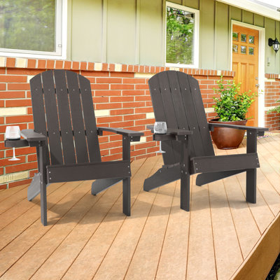 2Pcs Plastic Adirondack Chair Balcony Plastic Firepit Single Chair
