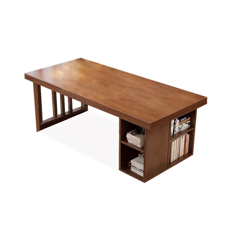 Walnut Rectangular Solid Wood desks, 29.53" H x 70.87" W x 31.5" D, Right Hand Return
