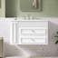 Meuble-lavabo mural 30 po, 2 tiroirs, lavabo simple en céramique 3 trous, armoire moderne-121102103