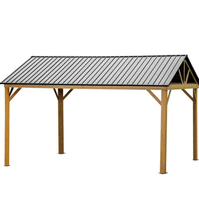 12'X14' Gazebo For Backyard Patio. Steel Roof Gazebo. Yellow. Fade, & Stable Construction Lawn. Metal With Yellow Finish.