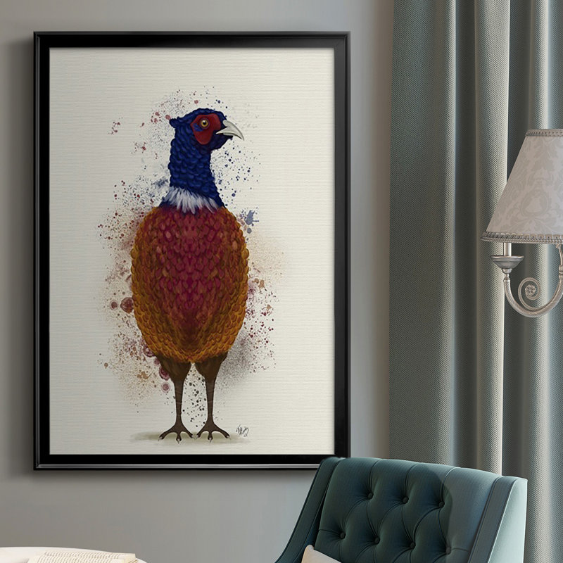 Pheasant Splash 3 - reproduction de cadre photo simple, H 24,5 po x l 18,5 po x P 1 po, Noir