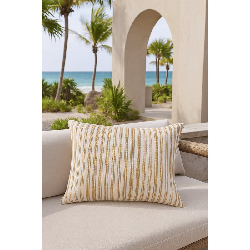 Outdoor Living Throw Pillow, Green, Rectangle 14"H x 20"W, Polyester
