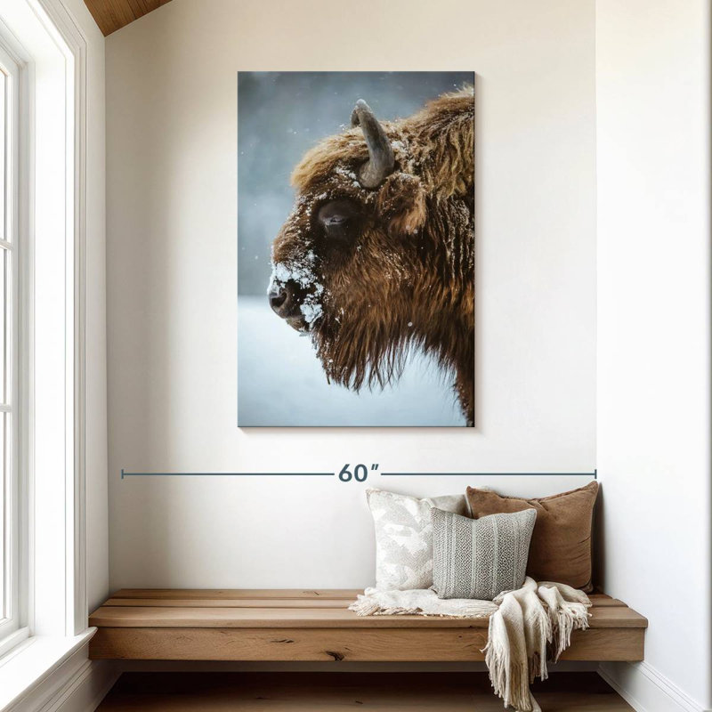 Brampt Snowy Bison, 45" H x 30" W