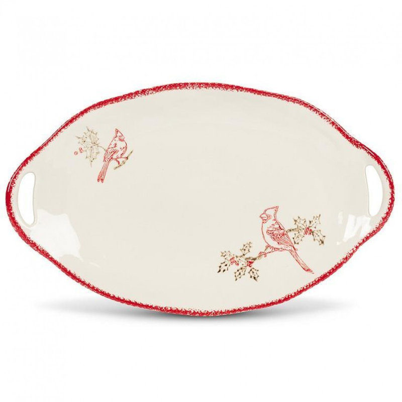 Cardinal Stamp Oval Platter