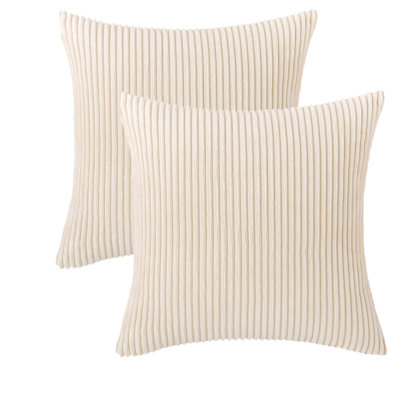 Coussin en velours côtelé réversible