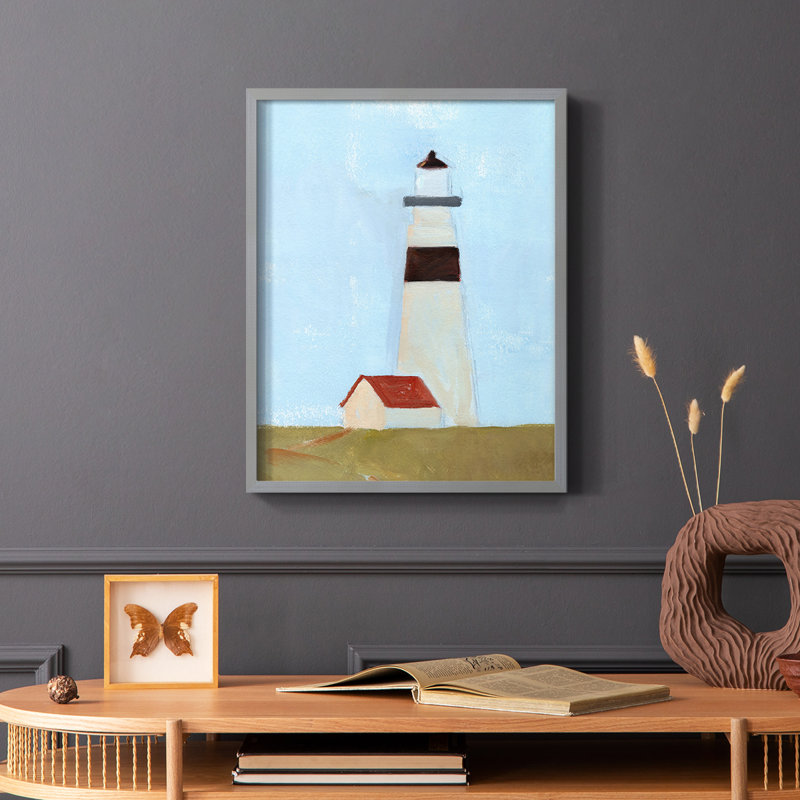 Lookout Point II Framed Print - Solid Wood, Grey, 10" H x 8" W