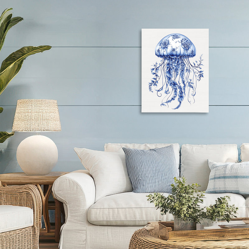 Toile de méduse Funky Toile, design par Lettré et doublé, H 20 po x l 16 po