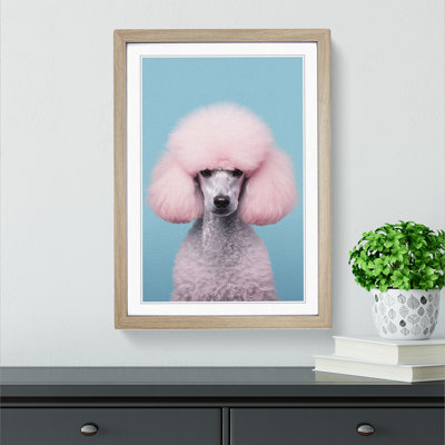 Poodle Minimalism No.2 - Single Picture Frame Print on Wood