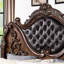 Grand lit de luxe grand, style traditionnel, cerisier brun, bois massif et marbre