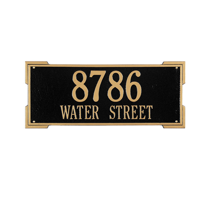 Plaque d'adresse murale sur 2 lignes Roanoke, Cuivre antique, Oui