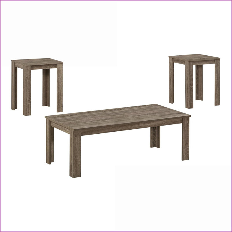 Ensemble de tables basses 3 pièces Brown, Naturel