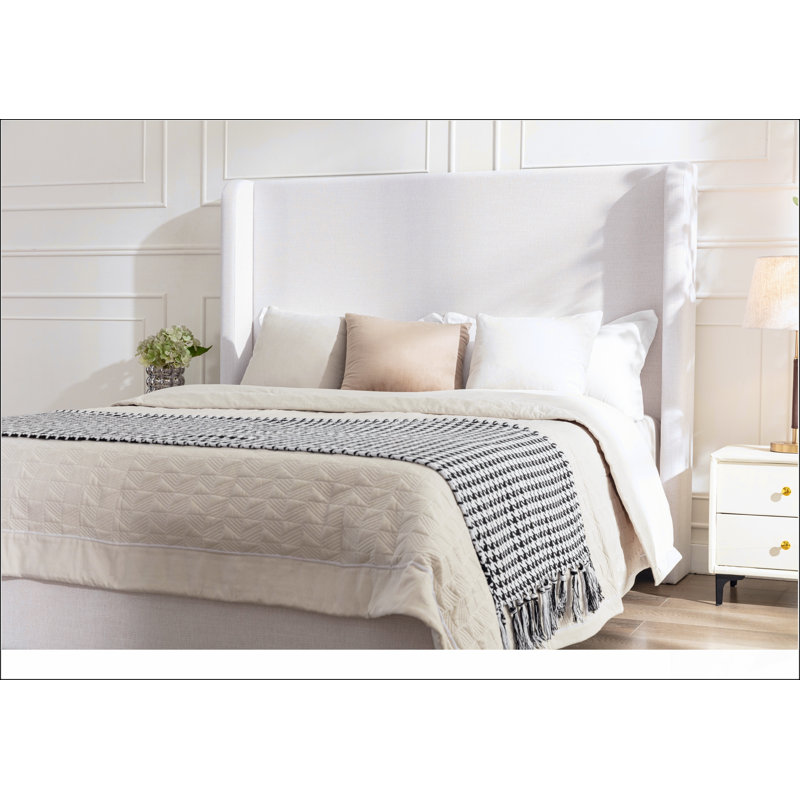 Tall Headboard Upholstered Bed / 54" High Headboard / Elegant Simplicity / No Box Spring Needed /
