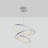 Modern Grey Metal Chandelier, 19.7 x 31.5 inches | Durable Metal Body, 16-inch Base Plate, LED 28W 3000K SMD | Elegant Lighting Fixture for Dining Room, Living Room & Entryway, Stylish & Functional Design