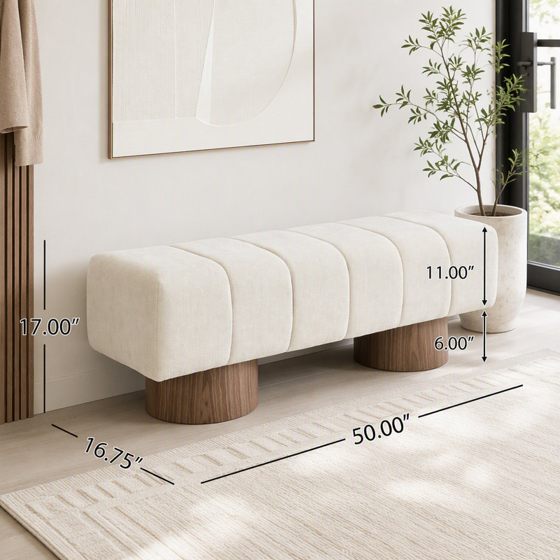 Banc de salle à manger rembourré, Blanc