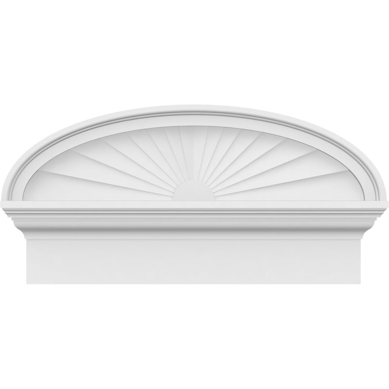 Fronton elliptique en PVC de qualité architecturale Sunburst, H 12 7/8 po x l 24 po x P 2 3/4 po