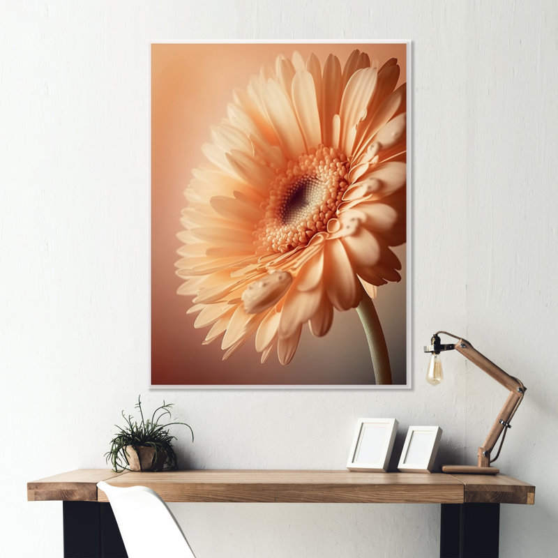 «Orange Gerbera Flower I», reproduction sur toile, L 12 po x H 20 po, Toile tendue