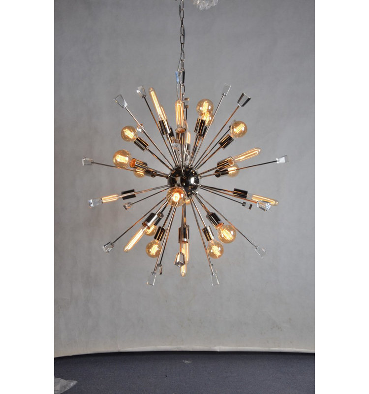 Lustre sphérique spoutnik 24 lumières Kuehl, Nickel